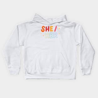 she/her pronouns Kids Hoodie